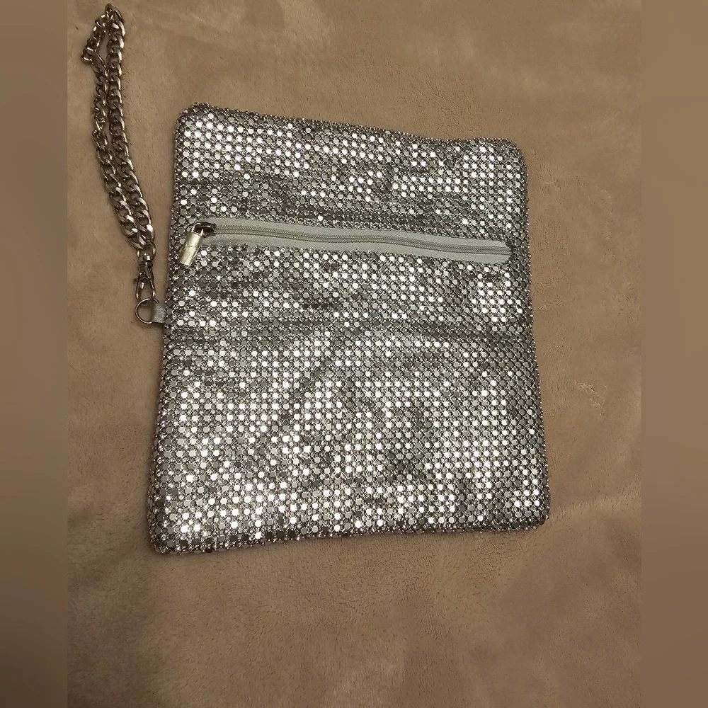 Nordstrom Silver Tones Mesh Clutch wristlet